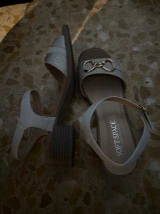 Sandali Soft Space oro e bianche num 40