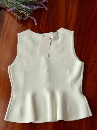 Chaleco Zara Blanco Botones