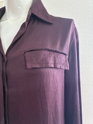 Blusa Morado Oscuro Manga Larga Talla 40 zara