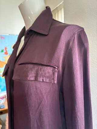 Blusa Morado Oscuro Manga Larga Talla 40 zara