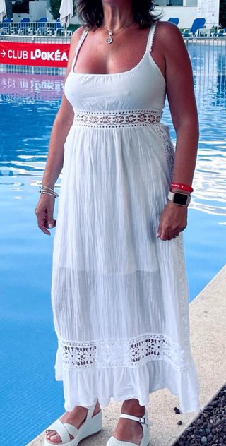 Vestido blanco estilo Ibicenco