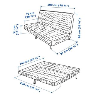 Sofá cama 3 plazas con colchón - Modelo NYHAMN