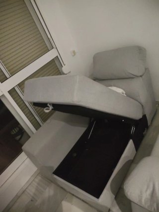 Sofá modular gris tela