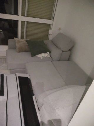 Sofá modular gris tela