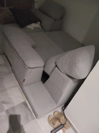 Sofá modular gris tela