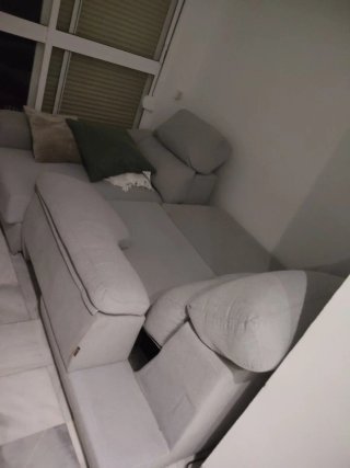 Sofá modular gris tela