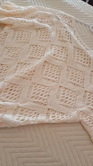 Jersey beige tejido calado talla única