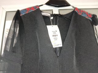Vestido Paquito Martin lentejuelas mangas transpar