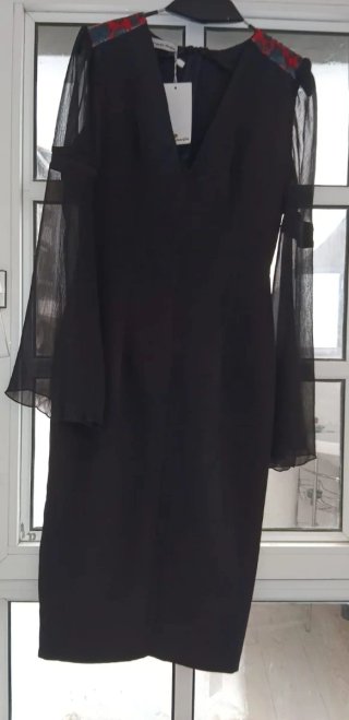 Vestido Paquito Martin lentejuelas mangas transpar