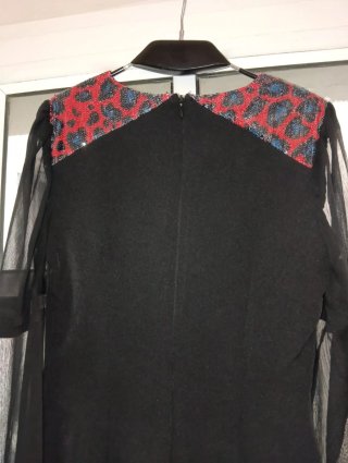 Vestido Paquito Martin lentejuelas mangas transpar