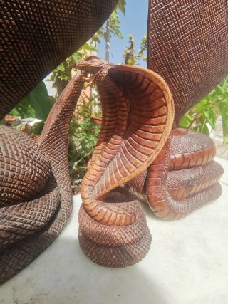 Esculturas de cobras de madera, set étnico