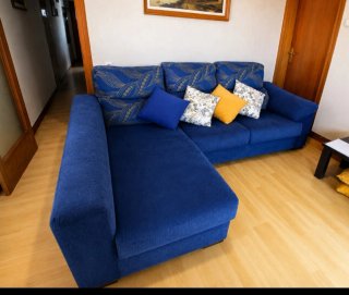 Sofá modular azul tela