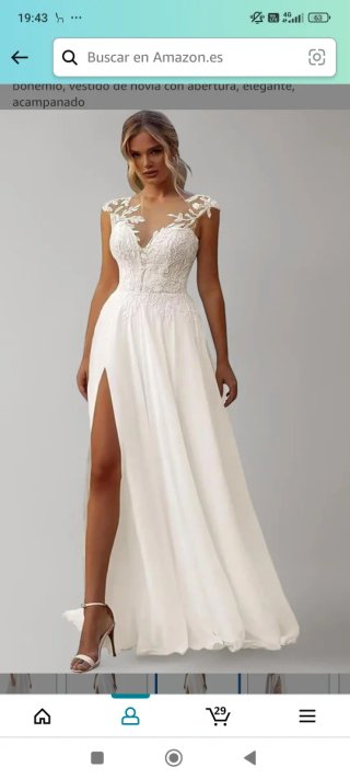 Vestido de novia blanco con abertura