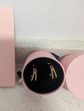 Pendientes Tous Aro Baño Oro 18kt Plata Rubí