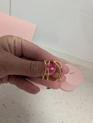 Pendientes Tous Aro Baño Oro 18kt Plata Rubí