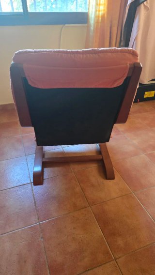 Butaca sillón tela y madera
