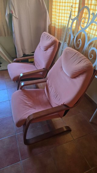 Butaca sillón tela y madera