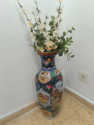 Jarrón Chino Porcelana Satsuma Grande