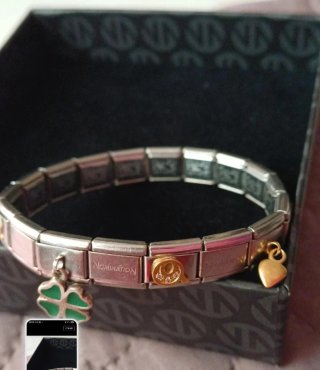 Bracciale Nomination Charm Cuore e Quadrifoglio