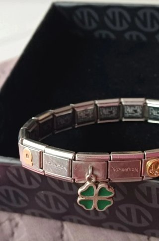 Bracciale Nomination Charm Cuore e Quadrifoglio