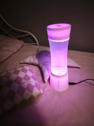 Lámpara purpurina LED rosa
