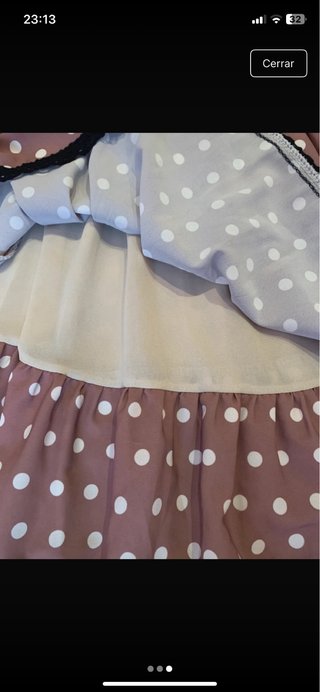 Falda de lunares marrón y blanco