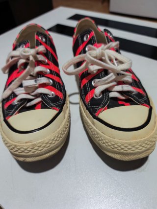 Converse Zapatillas Rayas Negras y Rojas