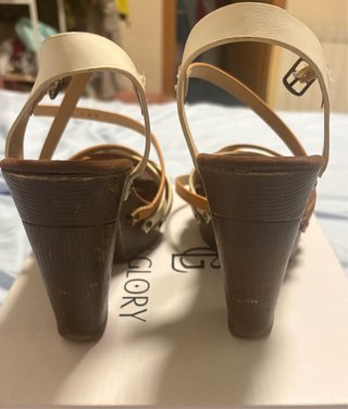 Zuecos sandalias tiras bicolor