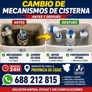 Reparación y cambio de mecanismos de cisternas