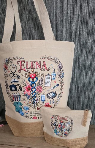 Bolso personalizado para profesora con nombres