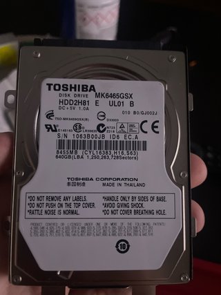 Disco Duro Toshiba MK6465GSX 640GB