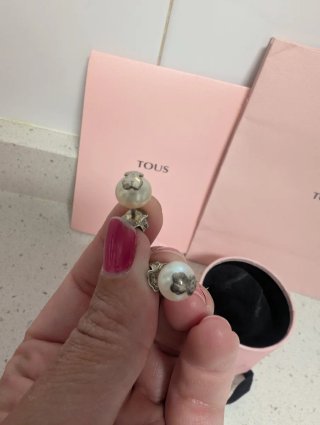 Pendientes Tous Perla Oso Plata
