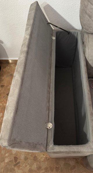 Sofá chaise longue gris