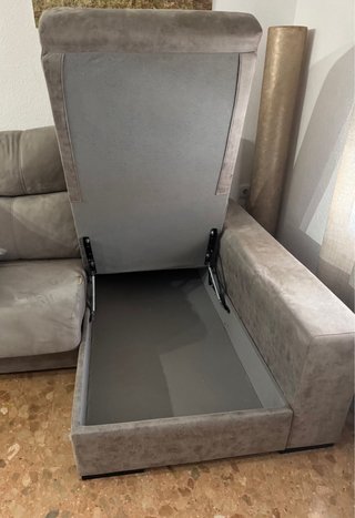 Sofá chaise longue gris