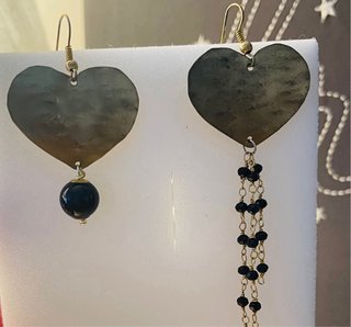 Orecchini Cuore Oro Nero