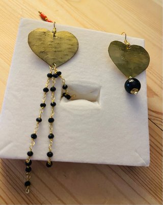 Orecchini Cuore Oro Nero