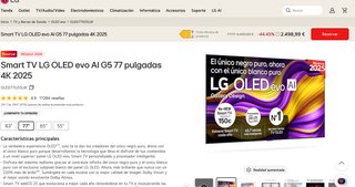 TV LG OLED evo G5 77 con base