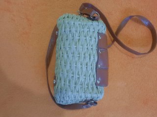 Bolso de rafia mujer beige y marrón