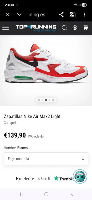 Zapatillas Nike Air Max2 Light Hombre Como nuevas