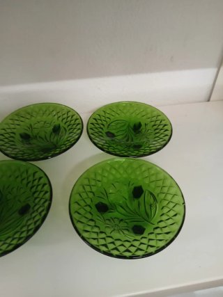 Taças de Sobremesa Vintage Verdes