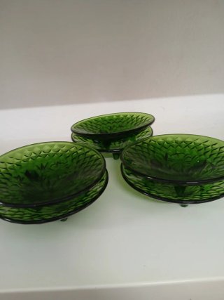 Taças de Sobremesa Vintage Verdes