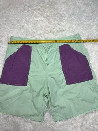 HUF Bañador/Short verde menta con bolsillos morado