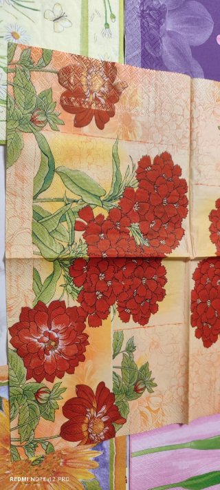 Servilletas decoradas flores papel