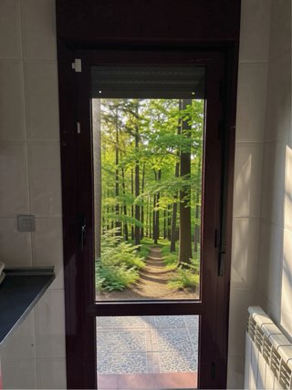 4 ventanas aluminio burdeos + 1 puerta