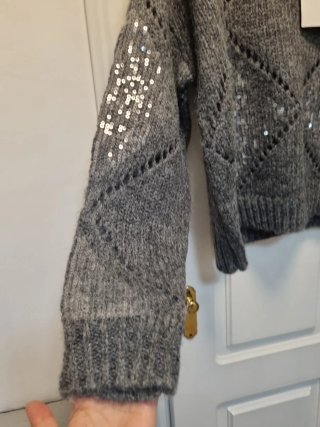 Jersey Only gris lentejuelas talla xs