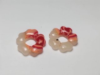 Pendientes Flor Cuadros Rojo Naranja