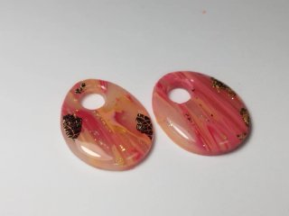 Pendientes Flor Cuadros Rojo Naranja