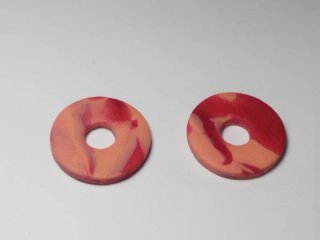 Pendientes Flor Cuadros Rojo Naranja