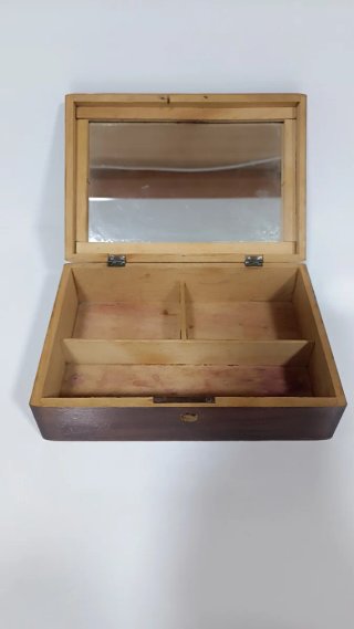 Joyero Antiguo Madera Flores Cesta