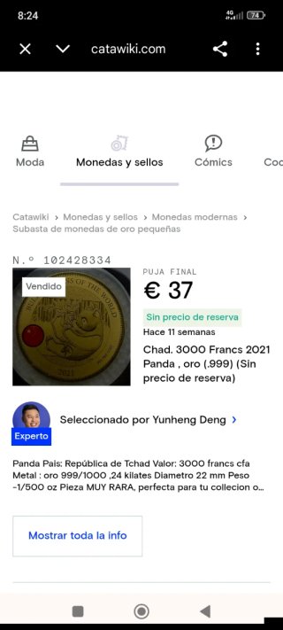 Moneta d'oro Chad 3000 Francos CFA 2020
